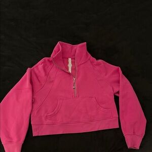 Lululemon Athletica Pink Half-Zip Cowl Neck Sweater